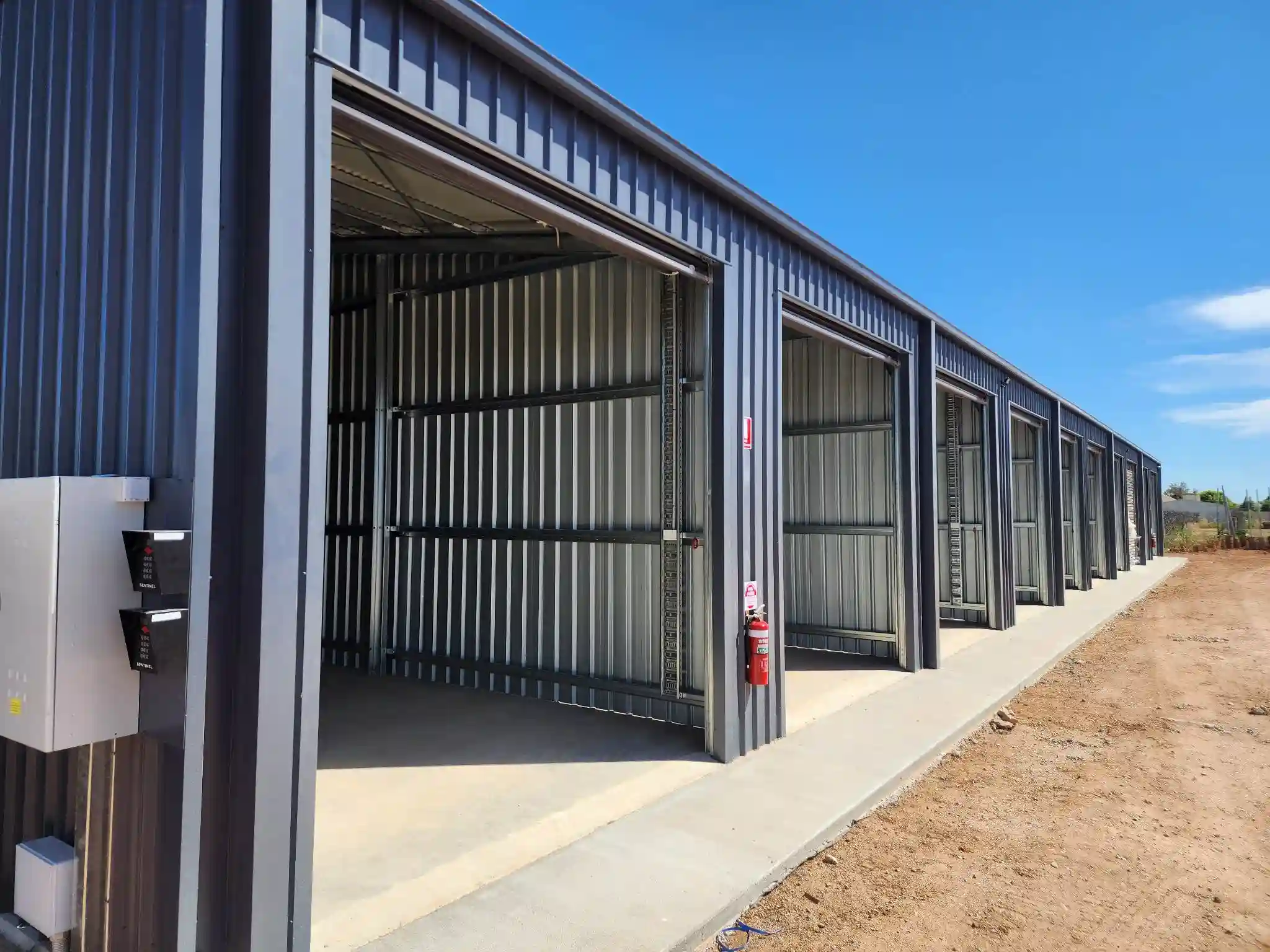 row of metal storage units (2)