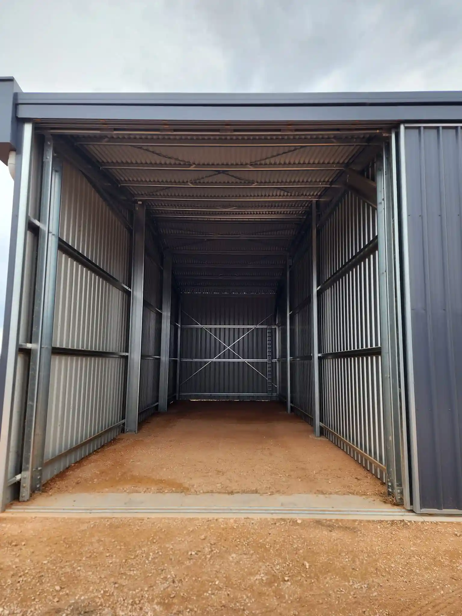 empty metal storage shed unit (2)